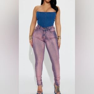 Fashion Nova Believe Me Tinted Stretch Skinny Jeans Misses Size 16 NWT